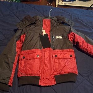 DKNY Two-Tone Red and Black Jacket